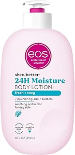 eos Shea Better Body Lotion, Fresh & Cozy, 24-Hour Moisture Skin Care, Lightweight & Non-Greasy, Natural Shea, Vegan, 16 fl oz eos Shea Better Body Lotion, Fresh & Cozy, 24-Hour Moisture Skin Care, Lightweight & Non-Greasy, Natural Shea, Vegan, 16 fl oz