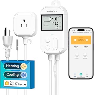 meross Smart Temperature Controller 15A 1800W, Smart Wi-Fi Thermostat Controlled Outlet Plug Works with Apple Home, Alexa, Google Home for Heating Cooling Homebrew Fermentation Reptiles Greenhouse meross Smart Temperature Controller 15A 1800W, Smart Wi-Fi Thermostat Controlled Outlet Plug Works with Apple Home, Alexa, Google Home for Heating Cooling Homebrew Fermentation Reptiles Greenhouse