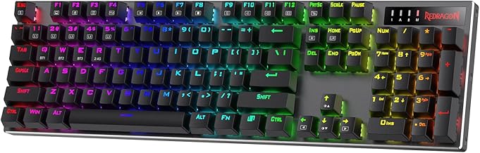 Redragon K556 PRO Upgraded Wireless RGB Gaming Keyboard, BT/2.4Ghz Tri-Mode Aluminum Mechanical Keyboard w/No-Lag Connection, Hot-Swap Linear Quiet Red Switch Redragon K556 PRO Upgraded Wireless RGB Gaming Keyboard, BT/2.4Ghz Tri-Mode Aluminum Mechanical Keyboard w/No-Lag Connection, Hot-Swap Linear Quiet Red Switch