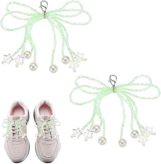 MECCANIXITY Pearl Bow Shoe Charm for Sneakers Bowknot Shoes Decoration Buckle Pearl Beaded MECCANIXITY Pearl Bow Shoe Charm for Sneakers Bowknot Shoes Decoration Buckle Pearl Beaded