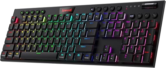 Redragon K618 PRO 3-Mode Wireless RGB Mechanical Keyboard, BT/2.4Ghz/Wired Low Profile Win/Mac Gaming Keyboard w/Ultra-Thin Design, Dedicated Media Control & Linear Red Switch Redragon K618 PRO 3-Mode Wireless RGB Mechanical Keyboard, BT/2.4Ghz/Wired Low Profile Win/Mac Gaming Keyboard w/Ultra-Thin Design, Dedicated Media Control & Linear Red Switch