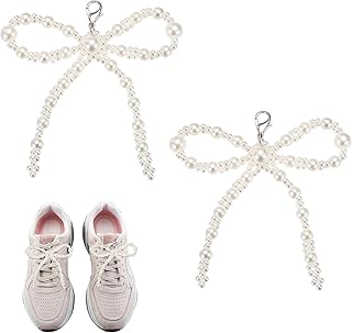 MECCANIXITY Pearl Bow Shoe Charm for Sneakers Bowknot Shoes Decoration Buckle Pearl Beaded Chain for Accessories Gift Clothes MECCANIXITY Pearl Bow Shoe Charm for Sneakers Bowknot Shoes Decoration Buckle Pearl Beaded Chain for Accessories Gift Clothes