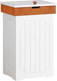 Function Home Trash Can Cabinet, 13 Gallon Kitchen Garbage Can, Wooden Recycling Trash Bin, Dog Proof Trash Can, Trash Cabinet with Lid for Home Kitchen Bathroom, White Function Home Trash Can Cabinet, 13 Gallon Kitchen Garbage Can, Wooden Recycling Trash Bin, Dog Proof Trash Can, Trash Cabinet with Lid for Home Kitchen Bathroom, White