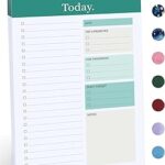 Taja To Do List Notepad - To Do List Notebook for Work with 52 Sheets, Undated Daily Planner Perfect for Daily Tasks and Goal Setting, Notepad Suitable for Office, Home & School - Greenery Sway