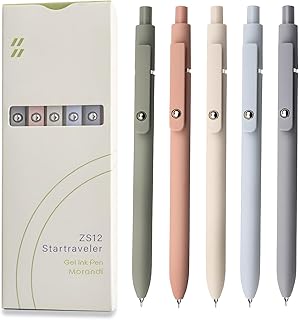 Gel Pens, 5 Pcs 0.5mm Black Ink Pens Fine Point Smooth Writing Pens, High-End Series Pens for Journaling Note Taking, Cute Office School Supplies Gifts for Women Men (Morandi) Gel Pens, 5 Pcs 0.5mm Black Ink Pens Fine Point Smooth Writing Pens, High-End Series Pens for Journaling Note Taking, Cute Office School Supplies Gifts for Women Men (Morandi)