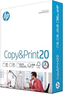 HP Printer Paper | 8.5 x 11 Paper | Copy &Print 20 lb | 1 Ream Case - 500 Sheets| 92 Bright | Made in USA - FSC Certified | 200060 HP Printer Paper | 8.5 x 11 Paper | Copy &Print 20 lb | 1 Ream Case - 500 Sheets| 92 Bright | Made in USA - FSC Certified | 200060