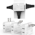 3 Way Flat Wall Outlet Extender Safe AC Adapter - 2-Prong Swivel Mini Indoor Wall Tap Plug, Outlet Splitter (Quick & Easy Install) Perfect for Home and Travel, Type A, White (3 Pack)