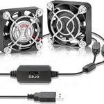 2Pack Wathai 40mm x 10mm Mini USB Fan with Speed Control 5V Small Computer USB Fans for Welding Helmet, Aquarium, Terrarium, Camera, VR Receiver DVR PlayStation Xbox Computer Cabinet Cooling