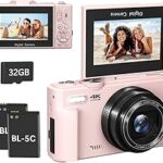 4K Digital Camera for Photography, 64MP Compact Vlogging Camera with WiFi and 3