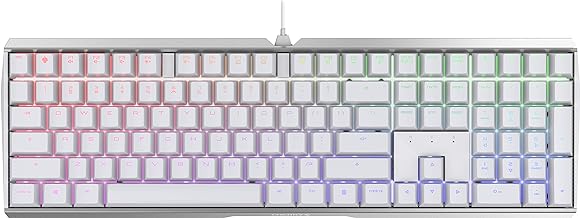 Cherry MX 3.0 S Wired Mechanical Gaming Keyboard. Aluminum Housing Built for Gamers w/MX Red Switches. RGB Backlit Color Display Over 16m Colors. from The Makers of MX. Full Size. Pure White. Cherry MX 3.0 S Wired Mechanical Gaming Keyboard. Aluminum Housing Built for Gamers w/MX Red Switches. RGB Backlit Color Display Over 16m Colors. from The Makers of MX. Full Size. Pure White.