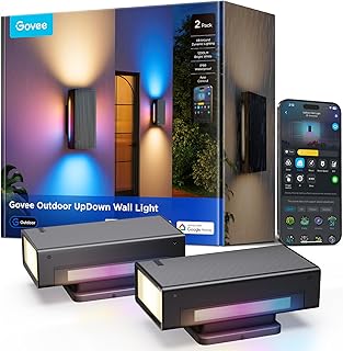 Govee Outdoor UpDown Wall Light, 2 Pack, 1200LM RGBICWW Smart Porch Lights Outdoor with 64 Scene Modes, IP66 Waterproof Wall Sconce for Outdoor Decor, Works with Alexa, Google Assistant and Matter Govee Outdoor UpDown Wall Light, 2 Pack, 1200LM RGBICWW Smart Porch Lights Outdoor with 64 Scene Modes, IP66 Waterproof Wall Sconce for Outdoor Decor, Works with Alexa, Google Assistant and Matter