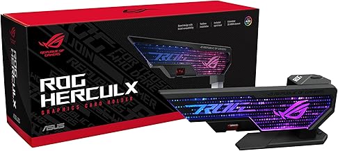 ASUS ROG Herculx Graphics Card Anti-Sag Holder Bracket (Solid Zinc Alloy Construction, Easy Toolless Installation, Included Spirit Level, Adjustable Height, Wide Compatibility, Aura Sync RGB) ASUS ROG Herculx Graphics Card Anti-Sag Holder Bracket (Solid Zinc Alloy Construction, Easy Toolless Installation, Included Spirit Level, Adjustable Height, Wide Compatibility, Aura Sync RGB)