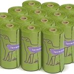 240 Count Lavender Scented 13” x 9” Dog Poop Bags Rolls, Leakproof Strong & Sturdy Waste Bags for Doggie Cat Pet