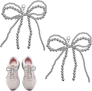 MECCANIXITY Pearl Bow Shoe Charm for Sneakers Bowknot Shoes Decoration Buckle Pearl Beaded Chain for DIY Dress Accessories MECCANIXITY Pearl Bow Shoe Charm for Sneakers Bowknot Shoes Decoration Buckle Pearl Beaded Chain for DIY Dress Accessories