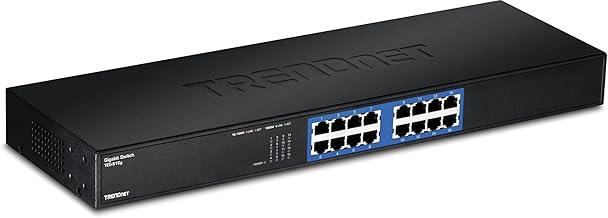 TRENDnet 16-Port Unmanaged Gigabit GREENnet Switch, 16 x RJ-45 Ports, 32Gbps Switching Capacity, Fanless, Rack Mountable, Network Ethernet Switch, Lifetime Protection, Black, TEG-S16G TRENDnet 16-Port Unmanaged Gigabit GREENnet Switch, 16 x RJ-45 Ports, 32Gbps Switching Capacity, Fanless, Rack Mountable, Network Ethernet Switch, Lifetime Protection, Black, TEG-S16G