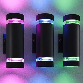 wowlite RGB Up and Down Lights Outdoor Wall Sconce, Smart Exterior Lighting Fixtures with GU10 Bulb, Dimmable Color Changing Wall Mounted Light, 1200LM Exterior Lights for House Compatible with Alexa wowlite RGB Up and Down Lights Outdoor Wall Sconce, Smart Exterior Lighting Fixtures with GU10 Bulb, Dimmable Color Changing Wall Mounted Light, 1200LM Exterior Lights for House Compatible with Alexa