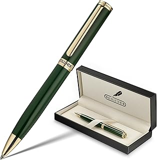 BEILUNER Luxury Gel Pen with 24K Gold Finish, Green Piano Lacquer, Luxury Grade Craftsmanship, Fancy Pen Gift Set for Men and Women, Graduation Gift, Executive, Office, Retractable, Nice Pen Set BEILUNER Luxury Gel Pen with 24K Gold Finish, Green Piano Lacquer, Luxury Grade Craftsmanship, Fancy Pen Gift Set for Men and Women, Graduation Gift, Executive, Office, Retractable, Nice Pen Set