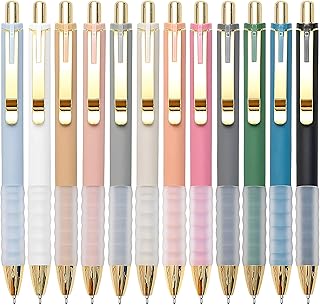Linbsunne Ballpoint Pens Black Medium Point 1mm Pen with Super Soft Grip Ball Point Pen for Men Women Retractable Pens (gold-12 pcs) Linbsunne Ballpoint Pens Black Medium Point 1mm Pen with Super Soft Grip Ball Point Pen for Men Women Retractable Pens (gold-12 pcs)