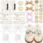 Shoe Charms for Sneakers, Charms for Shoe Shoelace Junk Socks, Pearl Shoe Laces Charms for Sneakers, Shoe Jewelry for Women Sneakers Socks Shoelaces Clothes, Hats Decoration