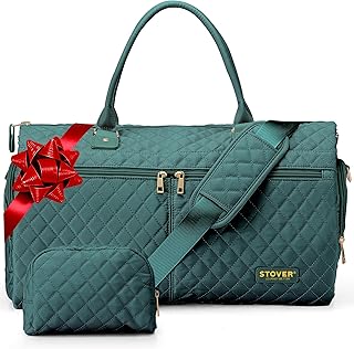STOVER Women’s Convertible Garment Duffel Bag for Travel – 2-in-1 Carry-On Weekender/Overnight Tote - Wrinkle-Free Dresses, Suits & Clothes Plus Shoe Compartment & Bonus Toiletry Bag (Emerald Green) STOVER Women’s Convertible Garment Duffel Bag for Travel – 2-in-1 Carry-On Weekender/Overnight Tote - Wrinkle-Free Dresses, Suits & Clothes Plus Shoe Compartment & Bonus Toiletry Bag (Emerald Green)