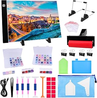 Ratukall 183PCS A4 Diamond Painting Light Pad Kit, Light Board for Diamond Painting Accessories, Tracing Light Box with 5D Painting Tools Set for Full Drill & Partial Drill Art Ratukall 183PCS A4 Diamond Painting Light Pad Kit, Light Board for Diamond Painting Accessories, Tracing Light Box with 5D Painting Tools Set for Full Drill & Partial Drill Art