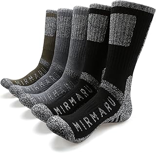 MIRMARU Men's 5 Pairs Multi Performance Outdoor Sports Hiking Trekking Crew Socks MIRMARU Men's 5 Pairs Multi Performance Outdoor Sports Hiking Trekking Crew Socks