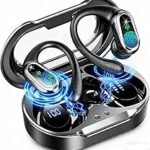Wireless Earbuds, 2025 Bluetooth 5.4 Headphones Sport, Bluetooth Earbuds with ENC Noise Canceling Mic, 50H Stereo Wireless Headphones IP7 Waterproof with Earhooks, Dual LED Display for Workout/Running