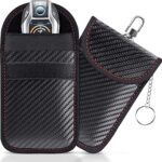 lanpard Faraday Pouch for Car Keys, Faraday Bag, Car RFID Signal Blocking Holder, Key Fob Protector, Key fob cage Block Signal Anti-Theft Fob Case (2 Pack)